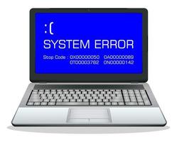 laptop with error screen vector