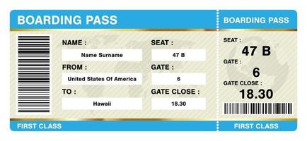 simple boarding pass ticket on white background vector