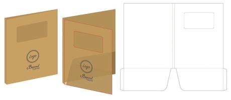 Box packaging die cut template design. 3d mock-up vector