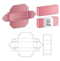 diseño de plantilla troquelada de embalaje de caja. Maqueta 3d vector