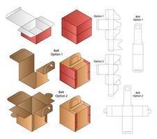 diseño de plantilla troquelada de embalaje de caja. Maqueta 3d vector