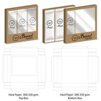 Box packaging die cut template design. 3d mock-up vector