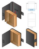 Diseño de plantilla troquelada de embalaje webbox. Maqueta 3d vector