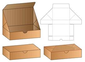 diseño de plantilla troquelada de embalaje de caja. Maqueta 3d vector