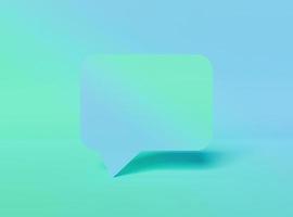 Comment box with gradient color, 3d rendering