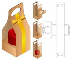 diseño de plantilla troquelada de embalaje de caja. Maqueta 3d vector