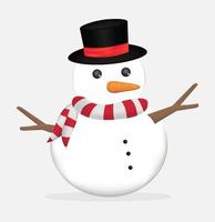 cute christmas snowman vector