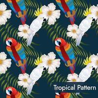 tropical seamless pattern with parrots