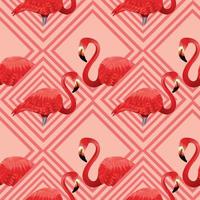 tropical seamless pattern with flamingos vector