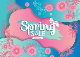 Spring sale banner vector
