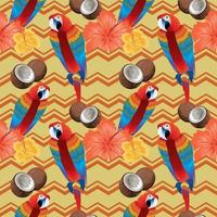 tropical seamless pattern with parrots vector