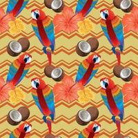 tropical seamless pattern with parrots vector