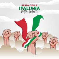 cartel del día de la república de italia vector