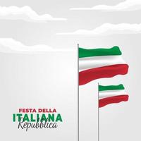 cartel del día de la república italiana vector