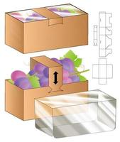 diseño de plantilla troquelada de embalaje de caja. Maqueta 3d vector