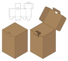 Box packaging die cut template design. 3d mock-up vector