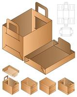 Box packaging die cut template design. 3d mock-up vector