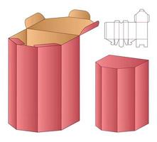 diseño de plantilla troquelada de embalaje de caja. Maqueta 3d vector