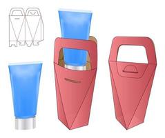 diseño de plantilla troquelada de embalaje de caja. Maqueta 3d vector