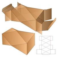 diseño de plantilla troquelada de embalaje de caja. Maqueta 3d vector