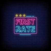 First Rate Neon Signs Style Text Vector