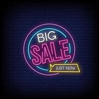 Big Sale Neon Signs Style Text Vector