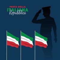 cartel del día de la república de italia vector