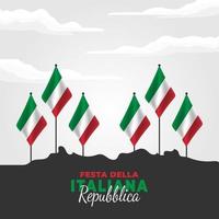 cartel del día de la república de italia vector