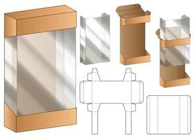 diseño de plantilla troquelada de embalaje de caja. Maqueta 3d vector