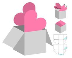 diseño de plantilla troquelada de embalaje de caja. Maqueta 3d vector