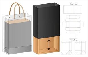 diseño de plantilla troquelada de embalaje de caja. Maqueta 3d vector