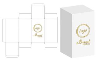 Box packaging die cut template design. 3d mock-up vector