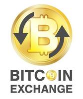 bitcoin exchange logo on a white background vector