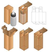 Box packaging die cut template design. 3d mock-up vector