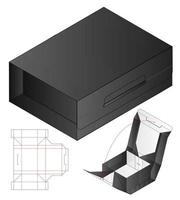 diseño de plantilla troquelada de embalaje de caja. Maqueta 3d vector