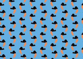 Vector texture background, seamless pattern. Hand drawn, blue, orange, black colors.