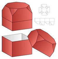 diseño de plantilla troquelada de embalaje de caja. Maqueta 3d vector