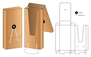 diseño de plantilla troquelada de embalaje de caja. Maqueta 3d vector