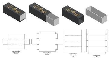 Box packaging die cut template design. 3d mock-up vector