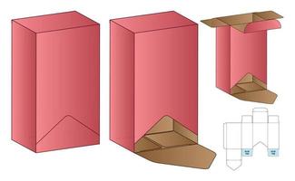 diseño de plantilla troquelada de embalaje de caja. Maqueta 3d vector