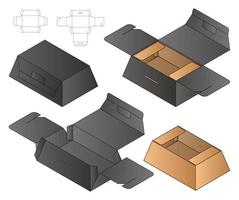 diseño de plantilla troquelada de embalaje de caja. Maqueta 3d vector