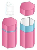 diseño de plantilla troquelada de embalaje de caja. Maqueta 3d vector