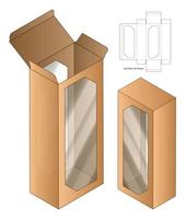 diseño de plantilla troquelada de embalaje de caja. Maqueta 3d vector