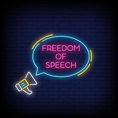 Freedom of Speech Neon Signs Style Text Vector