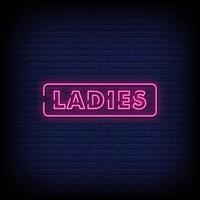 Ladies Neon Signs Style Text Vector