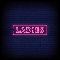 Ladies Neon Signs Style Text Vector