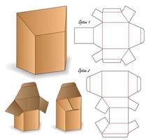 Diseño de plantilla troquelada de embalaje webbox. Maqueta 3d vector