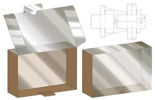 Box packaging die cut template design. 3d mock-up vector