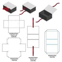 diseño de plantilla troquelada de embalaje de caja. Maqueta 3d vector