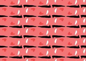 Vector texture background, seamless pattern. Hand drawn, red, black, white colors.